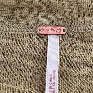 FREE PEOPLE Muted Chartreuse Duster with shell buttons.  Adorable!